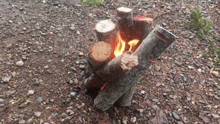 Basit Kamp Ateşi Nasıl Yakılır 🔥🔥 How to Light a Campfire 🔥🔥 [upl. by Rentschler]