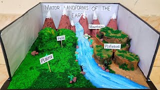 Landforms of the Earth 3d project model  Major Landforms of Earth 3d model for school  3d project [upl. by Mittel556]