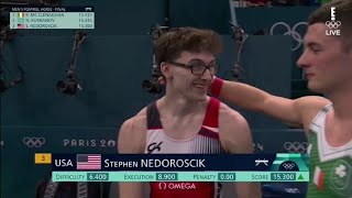 Stephen Nedoroscik Wins Bronze Medal at Mens Pommel Horse Final at Paris Olympics 2024 [upl. by Sanfo635]