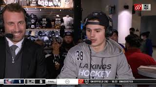 Alex Turcotte PostGame Interview  Columbus Blue Jackets vs Los Angeles Kings [upl. by Nnylrahc]