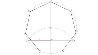 How to draw a regular heptagon inscribed in a circle [upl. by Iives]