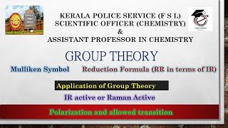 Mulliken Symbol Reduction Formula Application of Group Theory RamanIR active Allowed transition [upl. by Zilevi716]