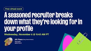 A seasoned recruiter breaks down what theyre looking for in your profile  Campus to Career Events [upl. by Maxima]