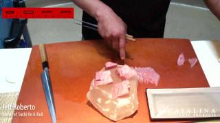 How to slice and prepare bluefin tuna sushi [upl. by Allanson]