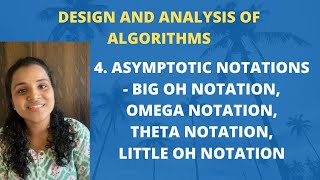 4 Asymptotic Notations  Big Oh Omega Theta Little Oh Notation DAA [upl. by Arret]