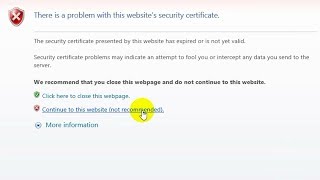 How to fix quotSecurity Certificate expiredquot in Internet Explorer [upl. by Ojok]