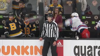 Artemi Panarin Throws Glove At Brad Marchand From Bench [upl. by Analem]