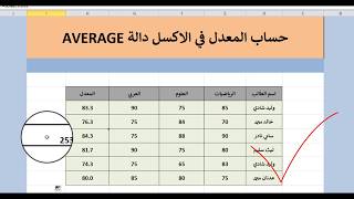 حساب المعدل في الاكسل بـ ثلاث دقائق دالة AVAREGE [upl. by Nohsyt]