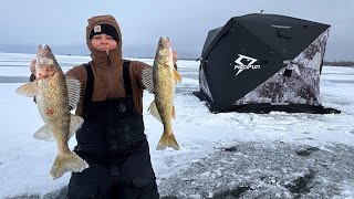 Early Ice Fishing on Red Lake Catch N Cook [upl. by Arval21]