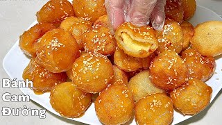 BÁNH CAM Cách làm mới Ngoài Giòn Trong Dẻo Rất Ngon mà k bị nổ khi chiên Sugar donuts [upl. by Ateuqahs]