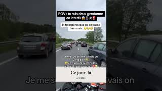 Suivre deux gendarme en interfile 👮🏽‍♂️🥲😭 moto motorcycle bike police cops bikelover [upl. by Stavros63]