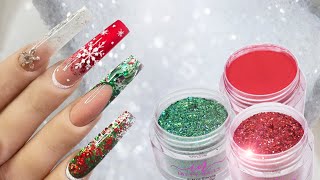 DISEÑO PARA NAVIDAD  CHRISTMAS  UÑAS ACRILICAS TUTORIAL IBETT NAILS [upl. by Ahsinaw]