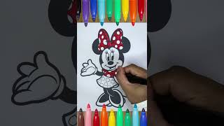 Minnie da colorare  Tutorial per Bambini  Disegni da colorare disney [upl. by Merola]