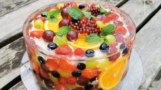 Tort z owocami w galaretce Jelly Fruit Cake Tort z owocami Tort urodzinowy [upl. by Acilejna828]