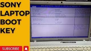 sony laptop boot key  sony vaio bios key  how to boot sony vaio laptop from usb [upl. by Itsuj]