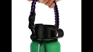 Hydro Flask Handle Flaskars Paracord Carrier Survival Strap Cord with Safety Ring and Carabiner [upl. by Anoed]