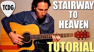 Como tocar Stairway to Heaven en guitarra acústica Led Zeppelin Escalera al cielo Tutorial TCDG [upl. by Aurita916]