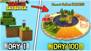 100 Days Minecraft SkyBlock UNLIMITED Hardcore [upl. by Atlee]