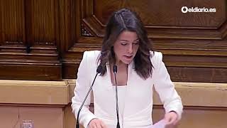 Inés Arrimadas lee ante el parlament los tuits de Quim Torra [upl. by Noreh]