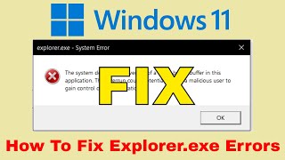 How to Fix All Explorerexe Errors in Windows 11 Solution [upl. by Barrow]