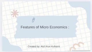 12 Features of Microeconomics [upl. by Amara]