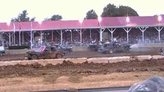 Hartford fair croton ohio demolition derby 2013 super mod heat part 2 [upl. by Ahsinyar821]