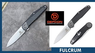 Defcon JK Series Button Lock Folding Knife Black Carbon Fiber Handle 14C28N Plain Edge Satin Finish [upl. by Bellaude]