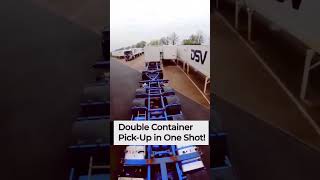 Backing Up Like a Boss Double Container PickUp in One Shot [upl. by Boone141]