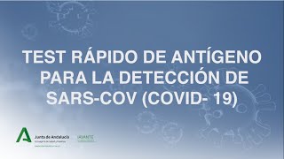 Test rápido de antígeno para la detección del SARSCoV COVID19 [upl. by Nimrak]