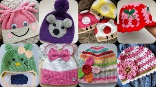 Baby Crochet CapHat Design🌛Baby Woolen CapHat DesignBaby Knitted CapHat DesignBabyCapKnitting [upl. by Rotciv828]