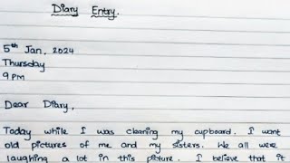 Diary writing  Diary Entry on Memories 2024 [upl. by Duky]