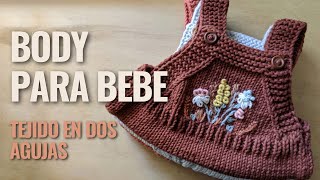 🌈Cómo Tejer en Dos Agujas un Body para Bebé  PARTE 1 [upl. by Milton941]