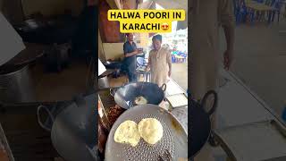 Delicious Pakistani Breakfast Halwa Poori Feast karachi halwa streetfood [upl. by Yuri]