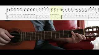 🎸Matteo Carcassi  Andantino tutorial TAB  beginer version 40 bpm [upl. by Mapel]