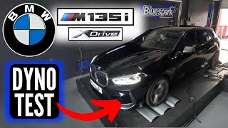 BMW M135i xDrive 20 B48 302bhp306ps Dyno Test with Bluespark Tuning Box [upl. by Skilken]