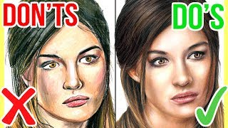 DOS amp DONTS How To Draw a Face with Coloured Pencils  Realistic Drawing Tutorial Step by Step [upl. by Imeon]