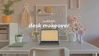 desk makeover 🪴  minimalist setup aesthetic desk organization ikea haul 🌷 [upl. by Seltzer]