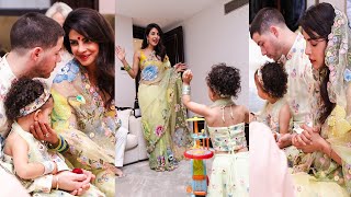 Priyanka Chopras daughter Maltis crazy Dance at Diwali Puja with Priyanka at her New Home with Nick [upl. by Mcmurry]