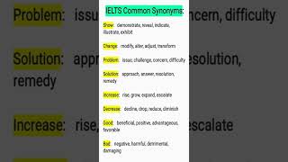 Ielts Common Synonyms ieltswritingvocabulary ieltsvocabulary ieltssynonyms ielts [upl. by Aierdna]