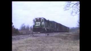 BN 1501 GP151 amp 6114 SD9 ON SHORT FREIGHT TRAIN 1990s [upl. by Leile]