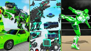 MegaBot Robot Car Transform Dino Robot Car Transform Games Robot Boxing Games Ring Fight Gameplay [upl. by Osicnarf]