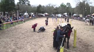 Jousting  2nd Session Joshua Warren unhorsed by Charlie Andrews at Sherwood Forest Faire [upl. by Eillen]