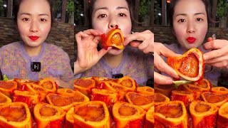 ASMR  Bone Marrow Mukbang  Braised Pork Rib Eating  중국먹방돼지갈비먹방불닭볶음면  중국음식먹방 Mukbang Eating [upl. by Bodi]