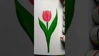 Tulip 🌷 Painting on paperShortspaintingflowersacrylicpaintingtulip 🌷🌷 [upl. by Immak403]