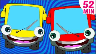 Rodas do ônibus  Wheels On The Bus Go Round and Round – 5 Languages  Nursery Rhymes [upl. by Adelric781]