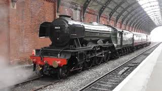 LNER A3 60103 Flying Scotsman Under The Roof At Darlington Station  3rd Aug 2018 [upl. by Ycnay171]