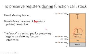 MIPS Functions II  Use of stack and sp to save processor state [upl. by Artemisia]