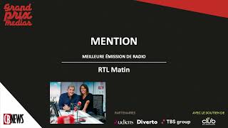 Grand Prix des Médias 2024  Meilleure émission de radio  RTL Matin Mention [upl. by Tris]