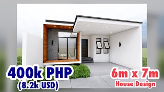 Bungalow Simple House Design  2 Bedrooms  6m x 7m  42 Sq m [upl. by Len]