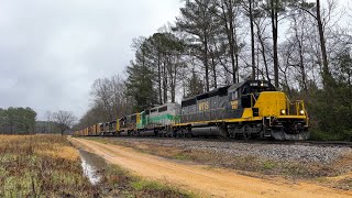 1222023 Alabama Southern Railroad WAMX SD402 4169 leads ABS 112 west at Delma AL [upl. by Rodge745]